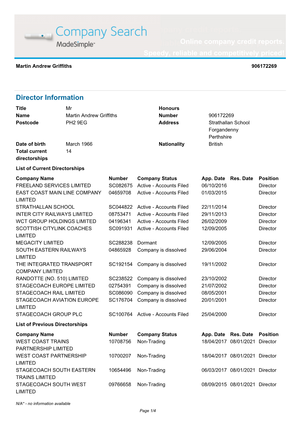 Online Company Credit Reports. Speedy, Reliable and Competitively Priced!