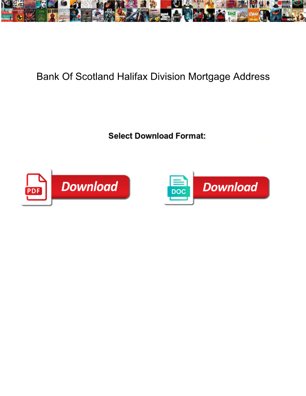 Bank of Scotland Halifax Division Mortgage Address