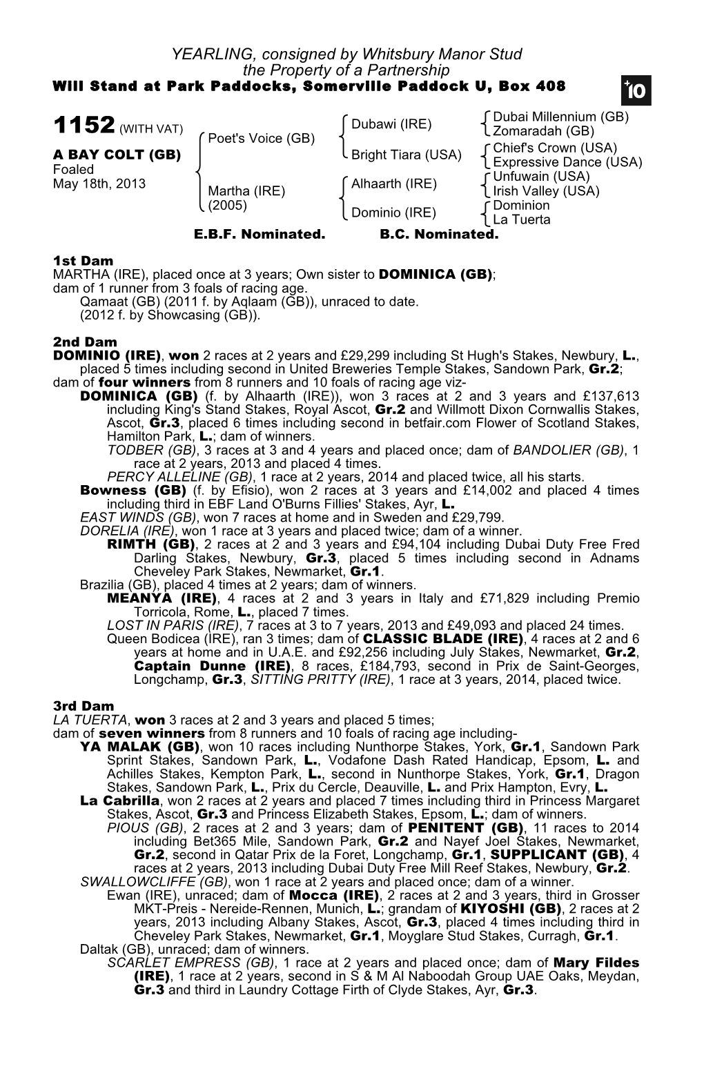 Tattersalls October Yearling Sale Book 1