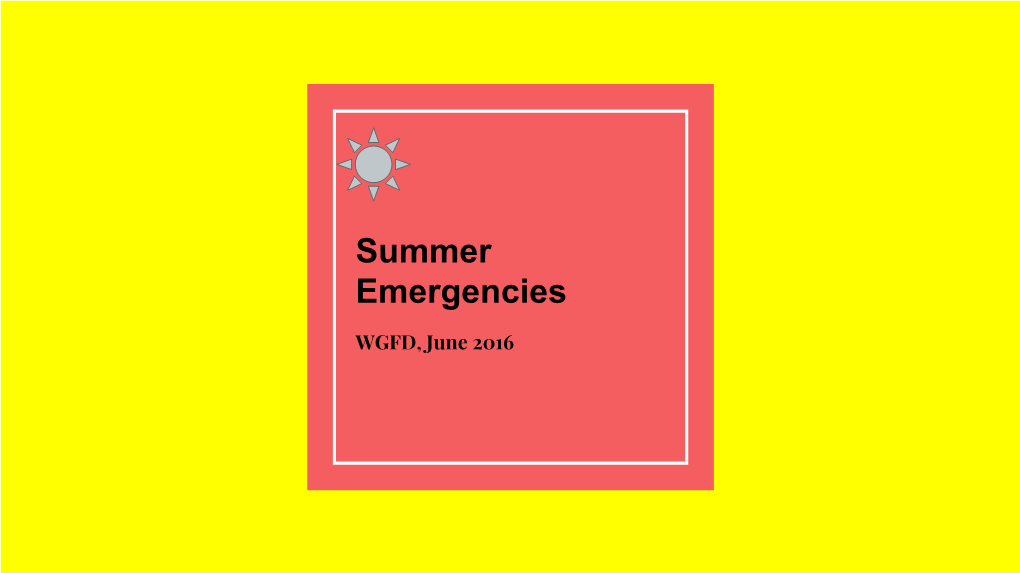 Summer Emergencies