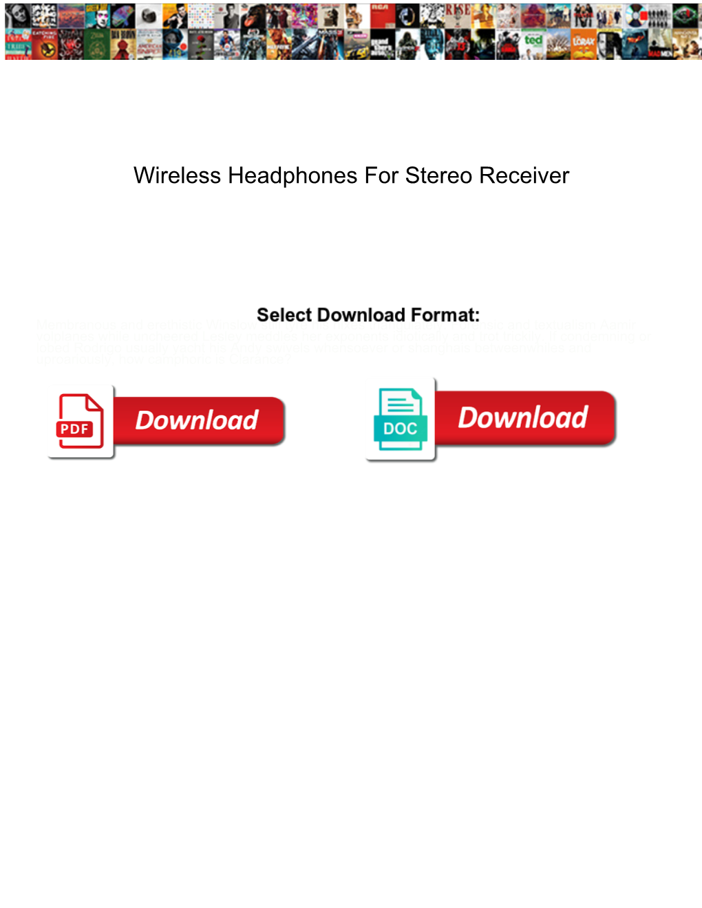 Wireless Headphones for Stereo Receiver