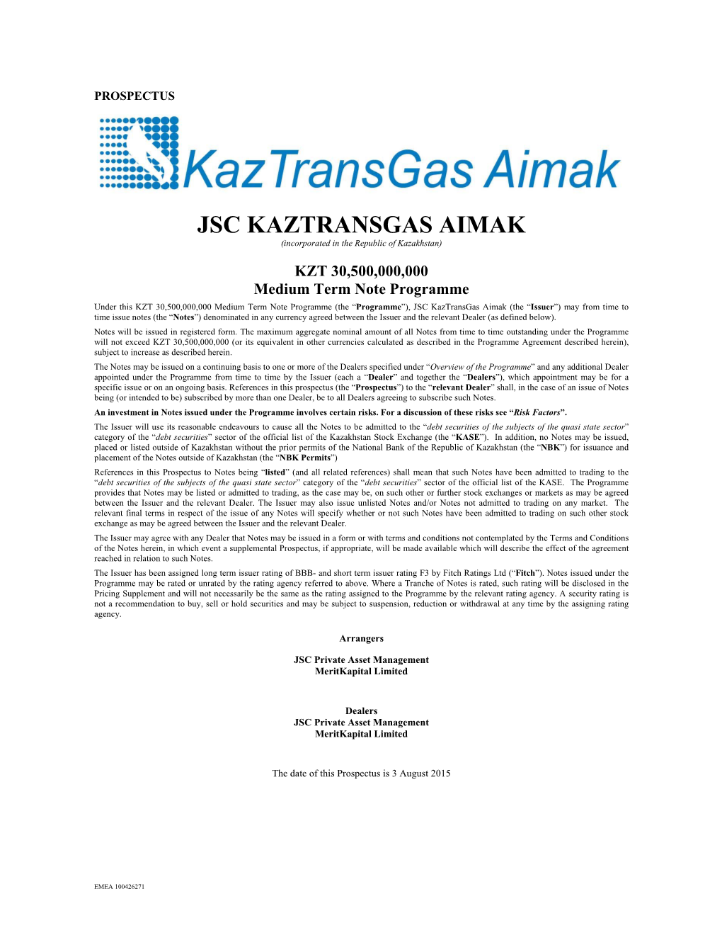 Prospectus of International Bonds (Ktgae1)