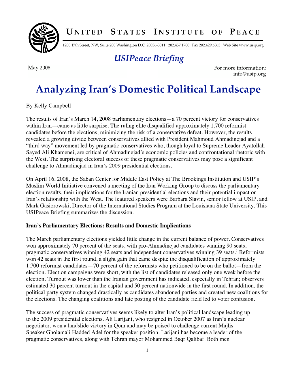 Analyzing Iran's Domestic Political