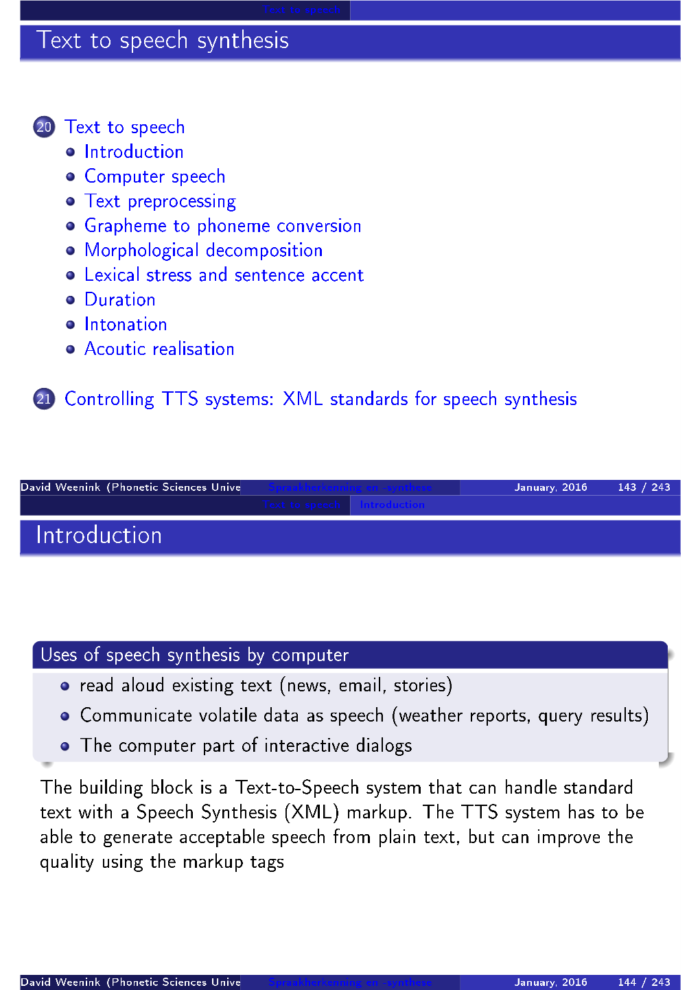 Text to Speech Synthesis Introduction