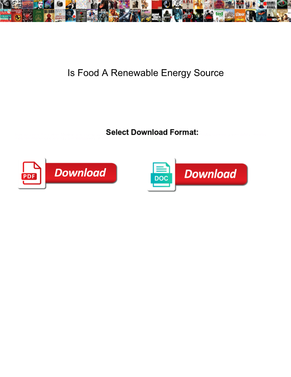 Is Food a Renewable Energy Source