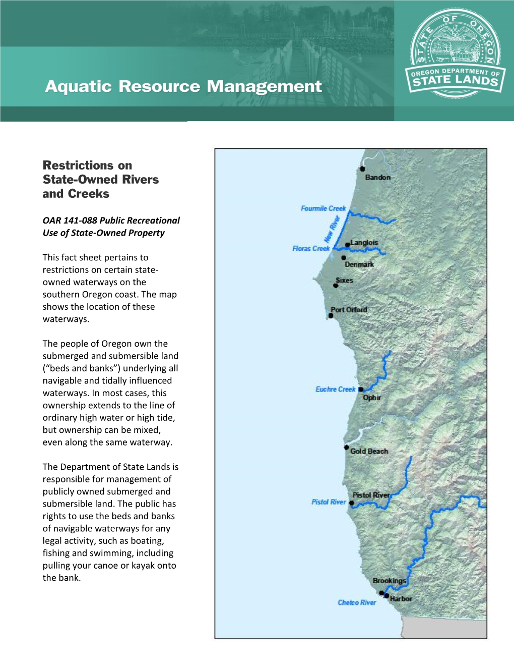 Restrictions on State-Owned Rivers and Creeks