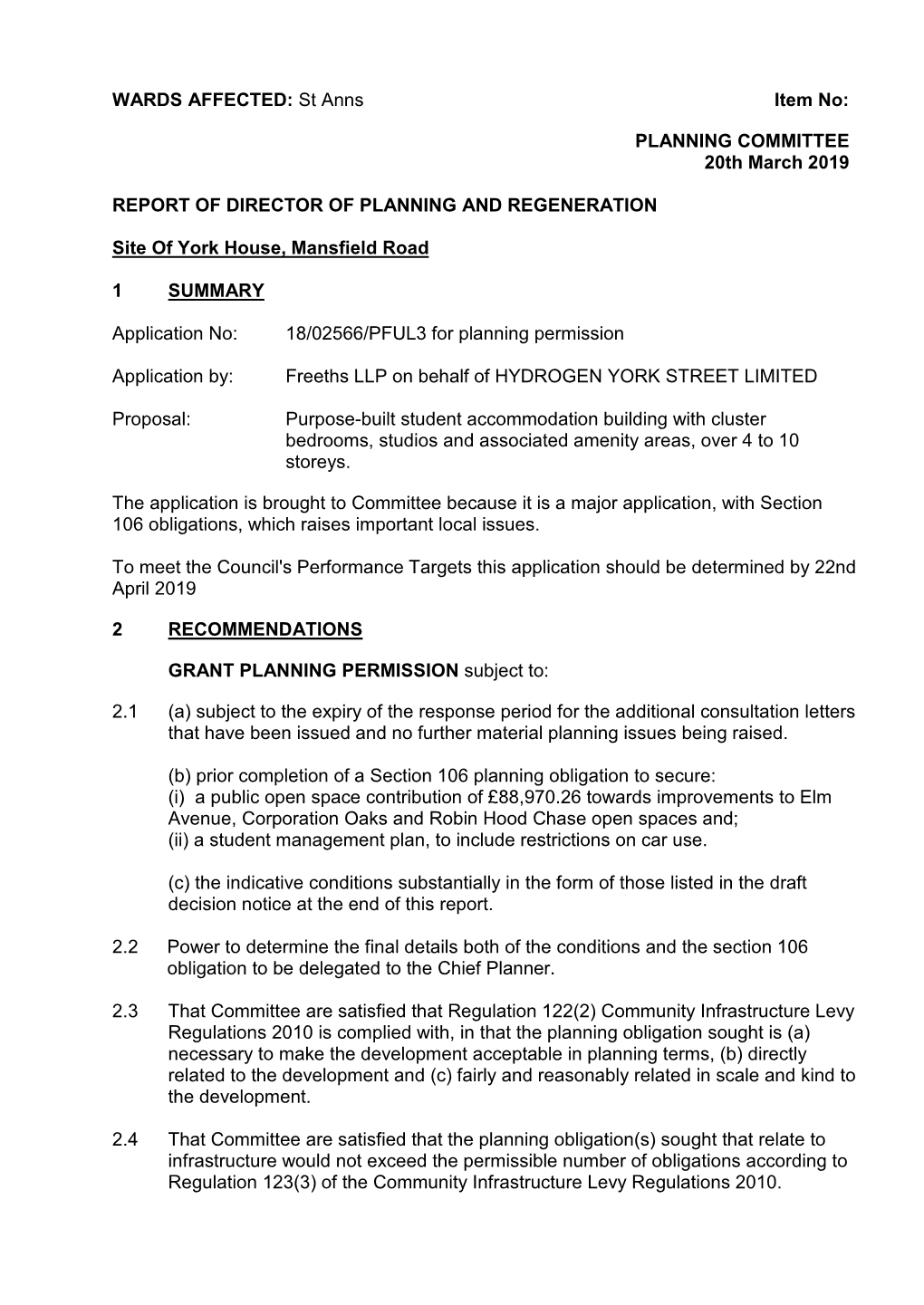 Site of York House Mansfield Road.Pdf