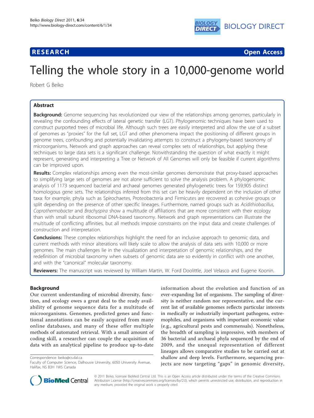 View of the Relationships Among Genomes, Particularly in Revealing the Confounding Effects of Lateral Genetic Transfer (LGT)