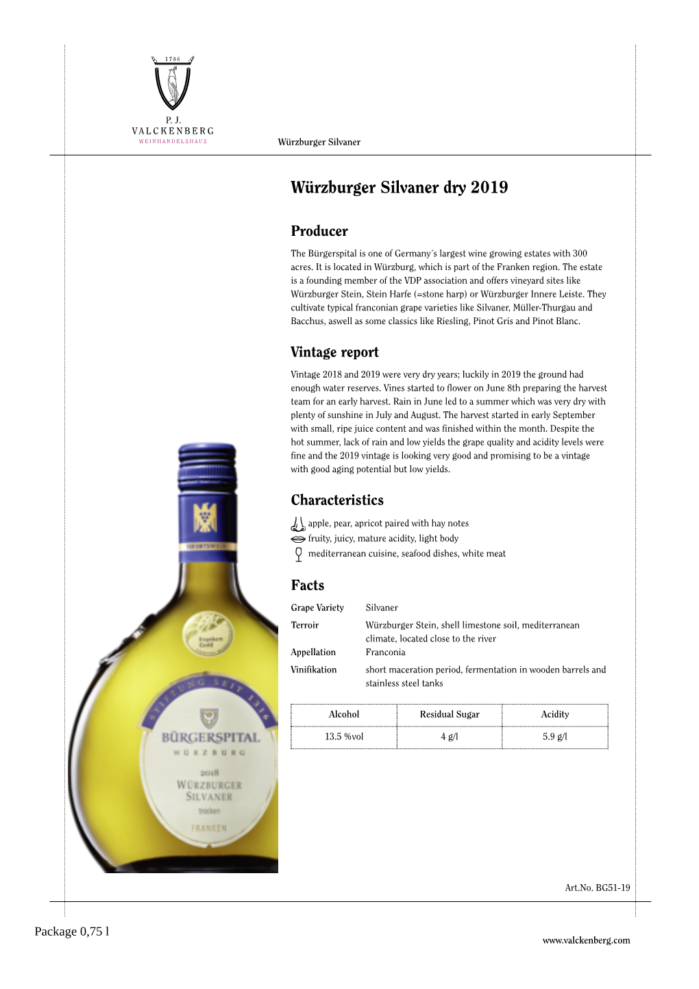 Würzburger Silvaner Trocken 2019