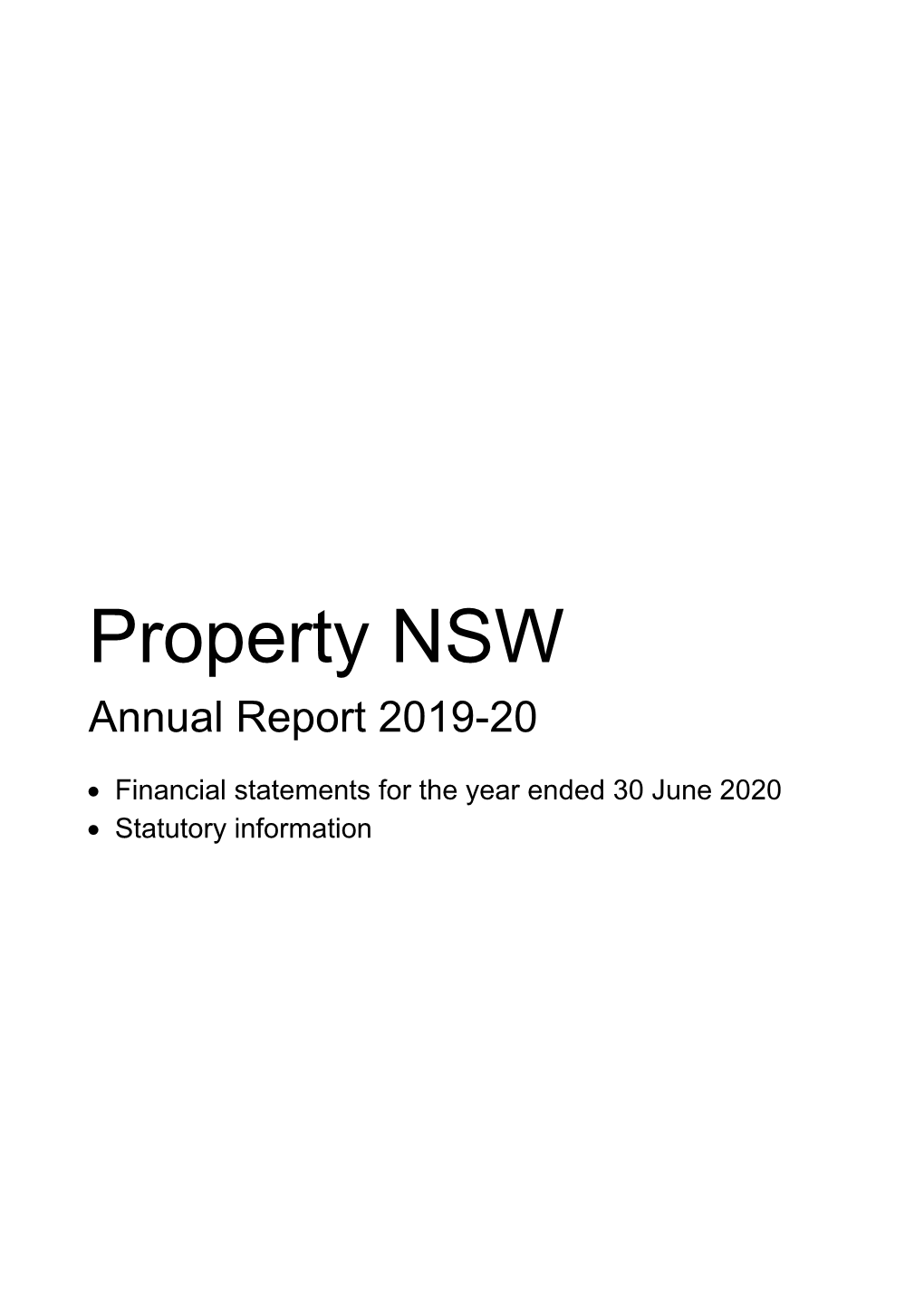 Property NSW Annual Report 2019-20