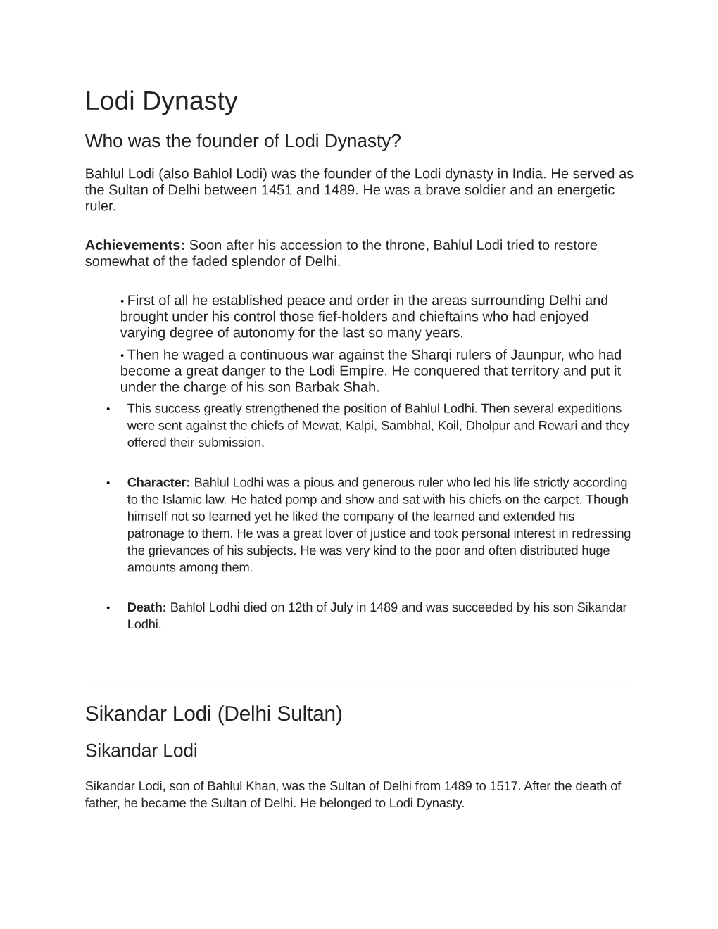 Lodi Dynasty Who Was the Founder of Lodi Dynasty?
