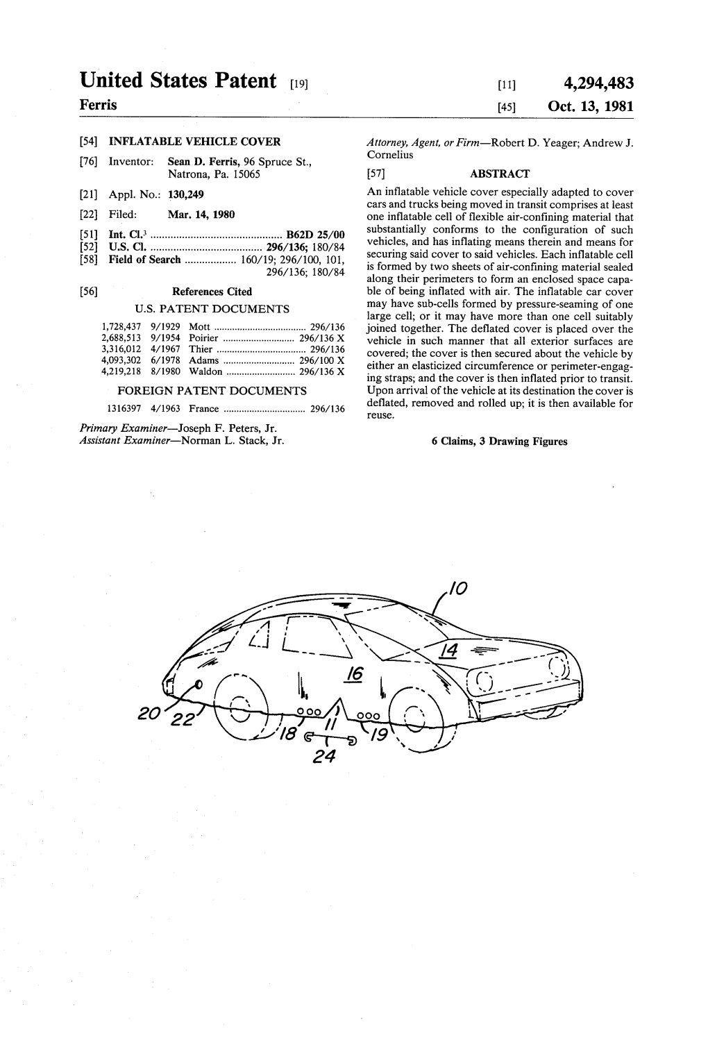 United States Patent [191 [11] 4,294,483 Ferris [45] Oct