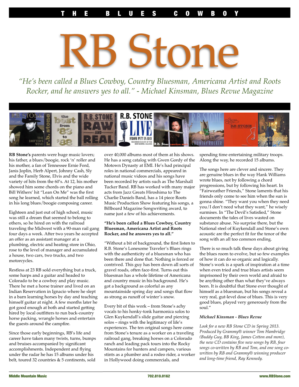 RB Stone One Sheet