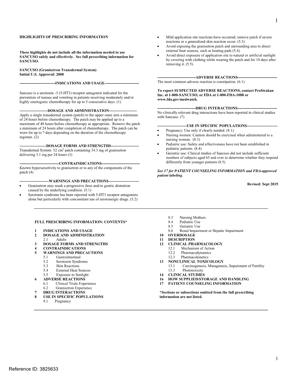 SANCUSO (Granisetron Transdermal System) Label