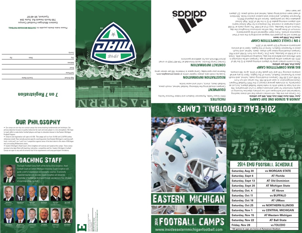 Eastern Michigan Football Camps Football Michigan Eastern