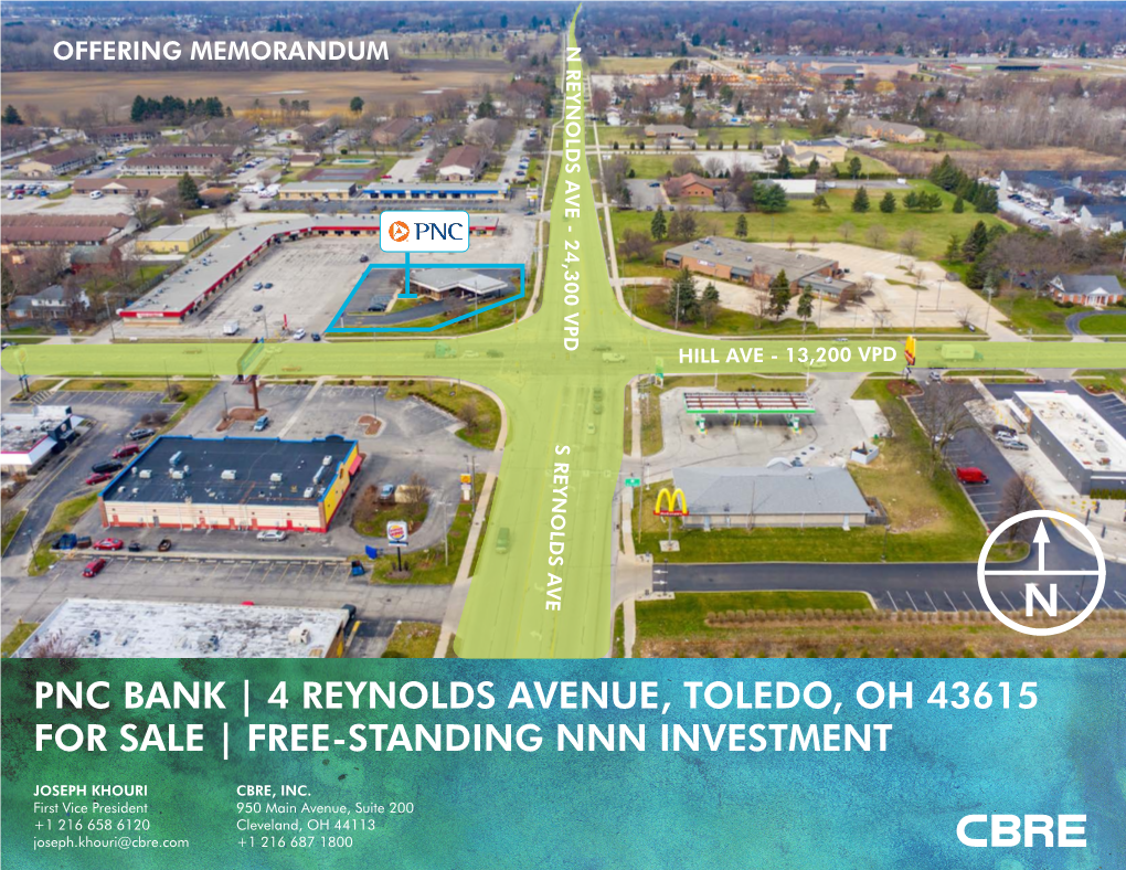 Pnc Bank | 4 Reynolds Avenue, Toledo, Oh 43615 for Sale | Free-Standing Nnn Investment