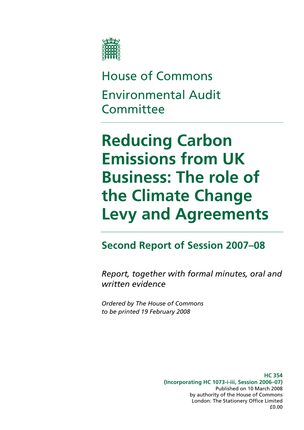 The Role of the Climate Change Levy and Agreements