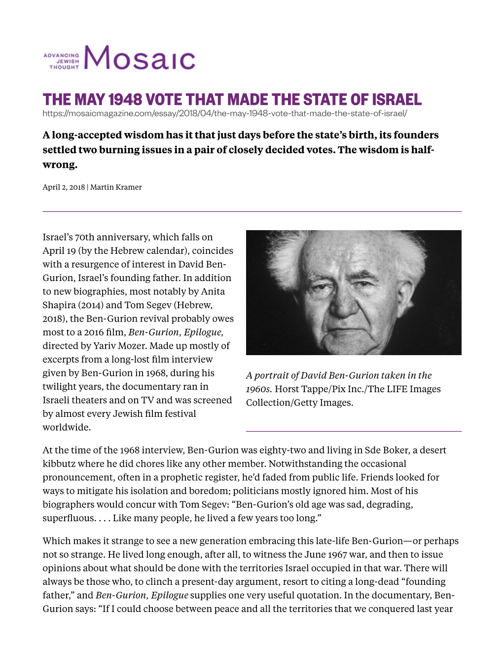 The May 1948 Vote That Made the State of Israel (Pdf)