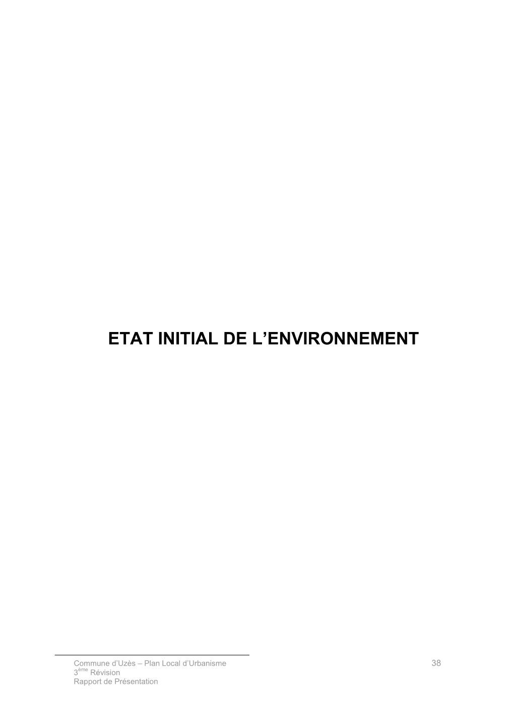 Etat Initial De L'environnement