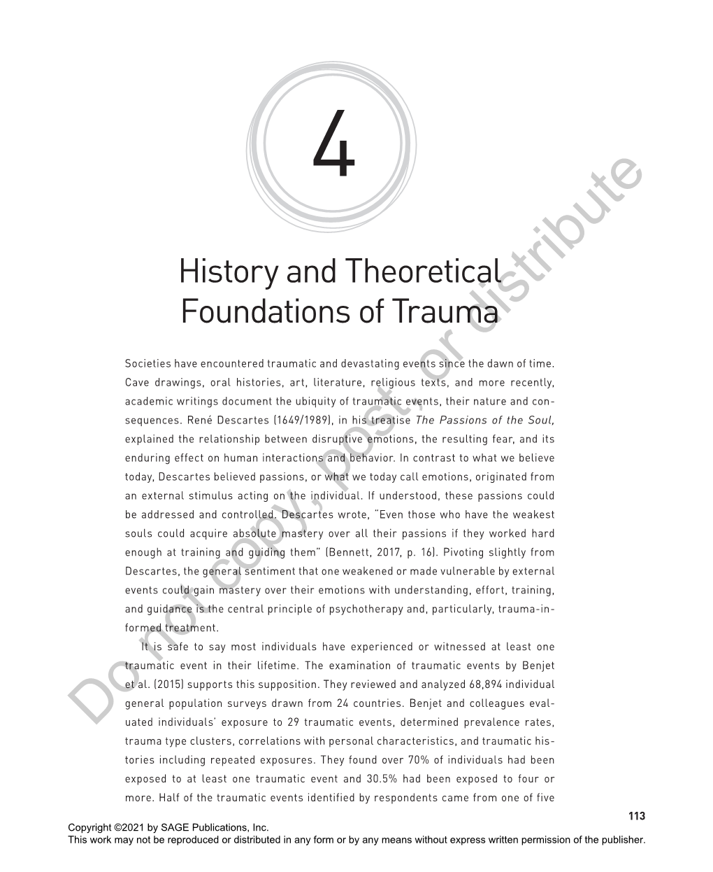 History and Theoretical Foundations of Traumadistribute Societies Have Encountered Traumatic and Devastating Events Since the Dawn of Time