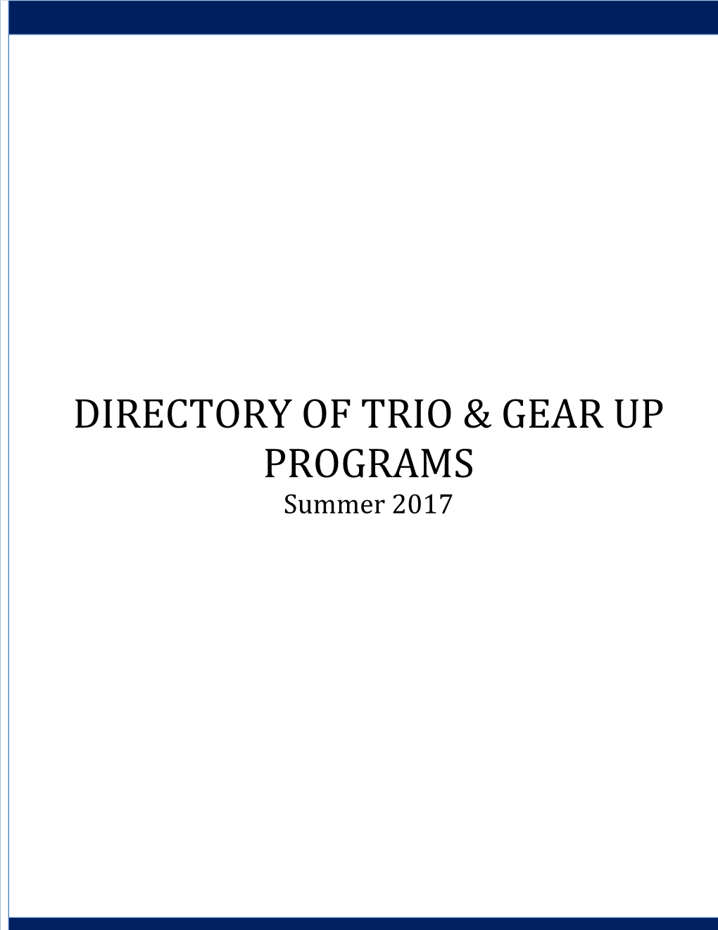 Directory of Trio & Gear up Programs