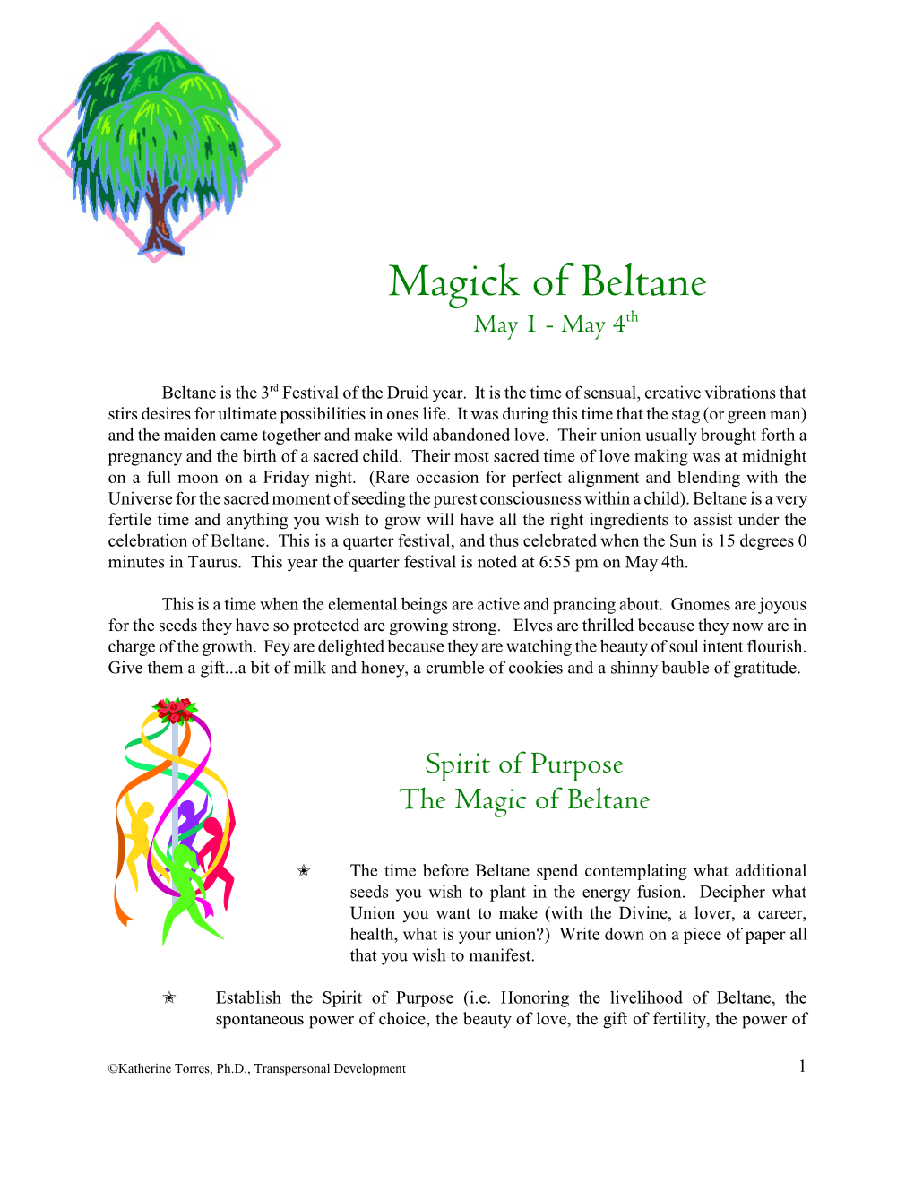 Magick of Beltane May 1 - May 4Th