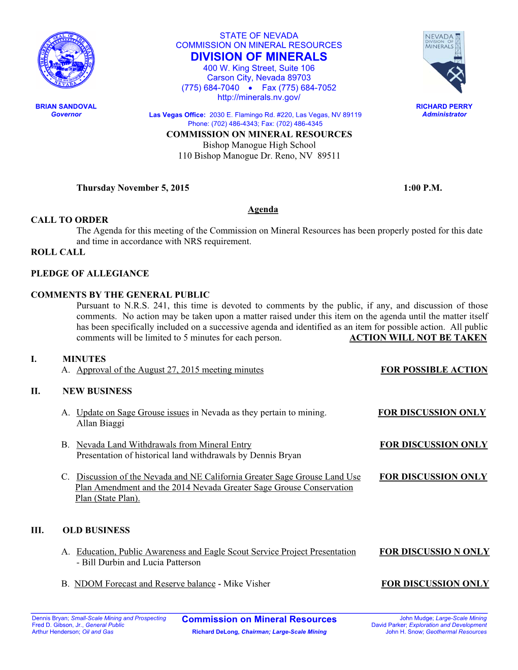 Division of Minerals 400 W