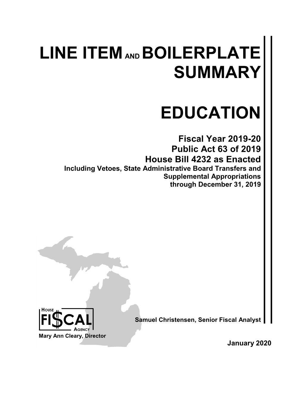 Line Item and Boilerplate Summary: Education