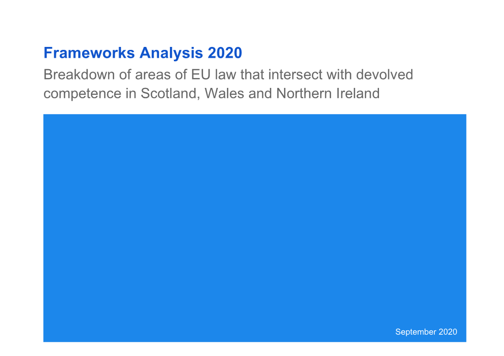 Frameworks Analysis 2020: Breakdown of Areas of EU Law That