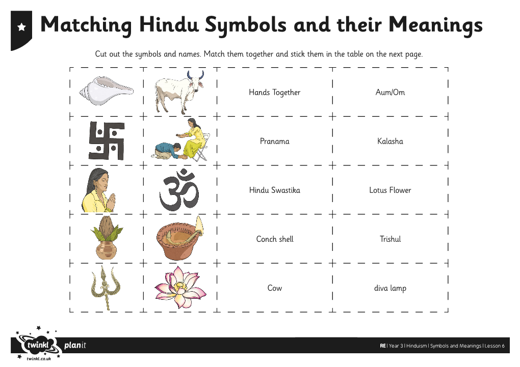 Matching Hindu Symbols and Their Meanings