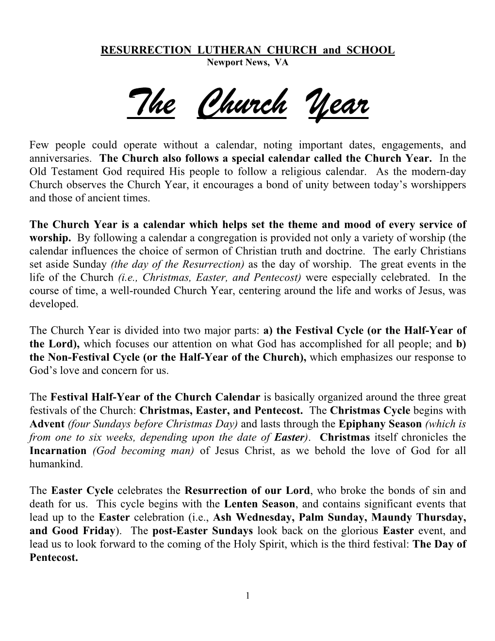 The Church Year