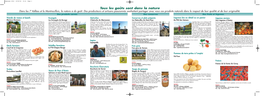 Tous Les Goûts Sont Dans La Nature Dans Les 7 Vallées Et Le Montreuillois, La Nature a Du Goût