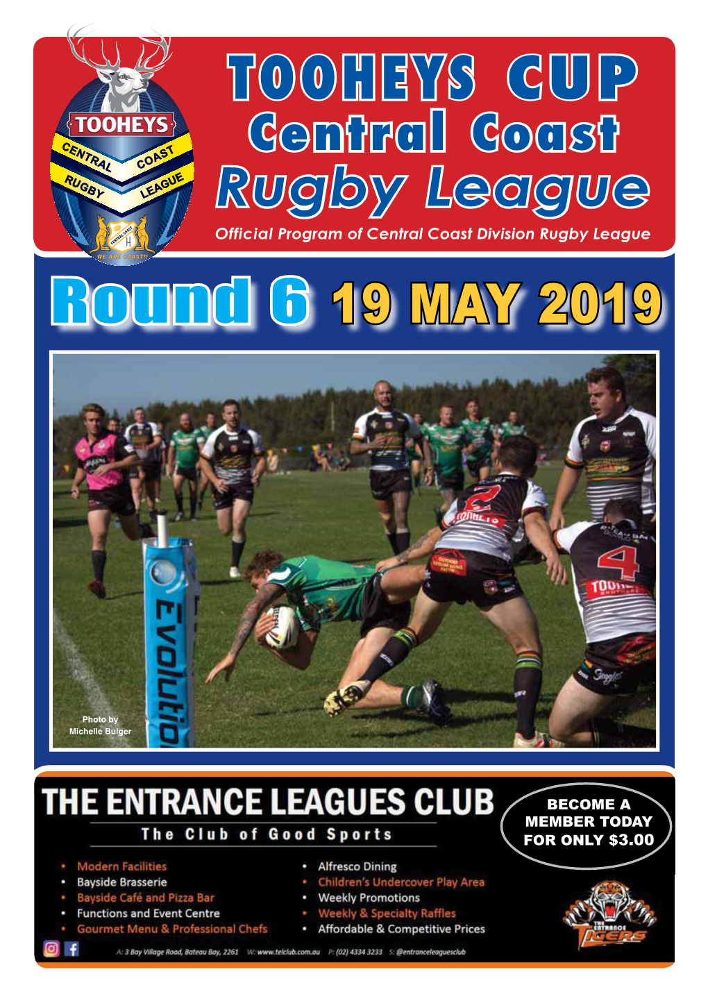 TOOHEYS CUP Central Coast Rugby League Official Program of Central Coast Division Rugby League