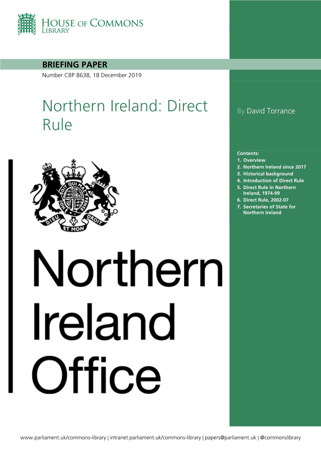 Northern Ireland: Direct by David Torrance