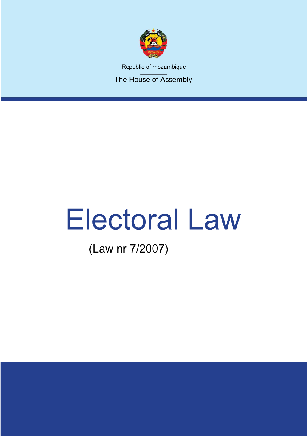 Electoral Law (Law Nr 7/2007) Law N