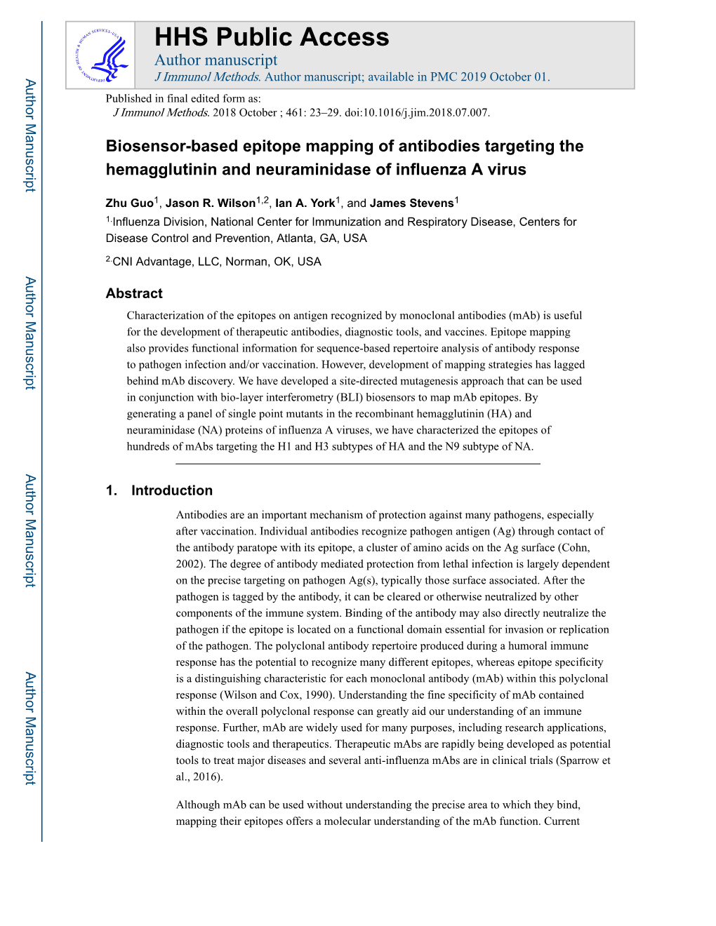 Biosensor-Based Epitope Mapping of Antibodies Targeting the Hemagglutinin and Neuraminidase of Influenza a Virus