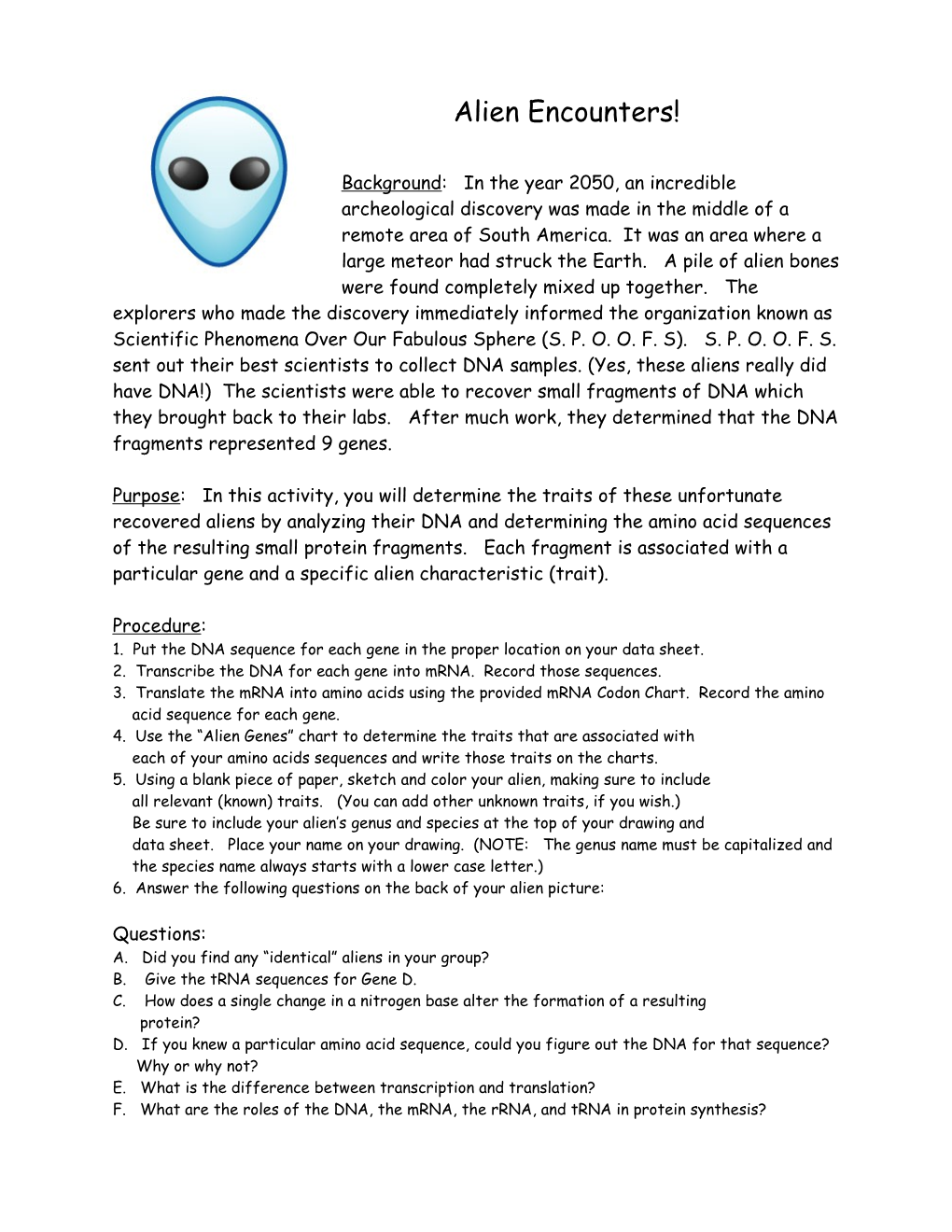 2. Transcribe the DNA for Each Gene Into Mrna. Record Those Sequences