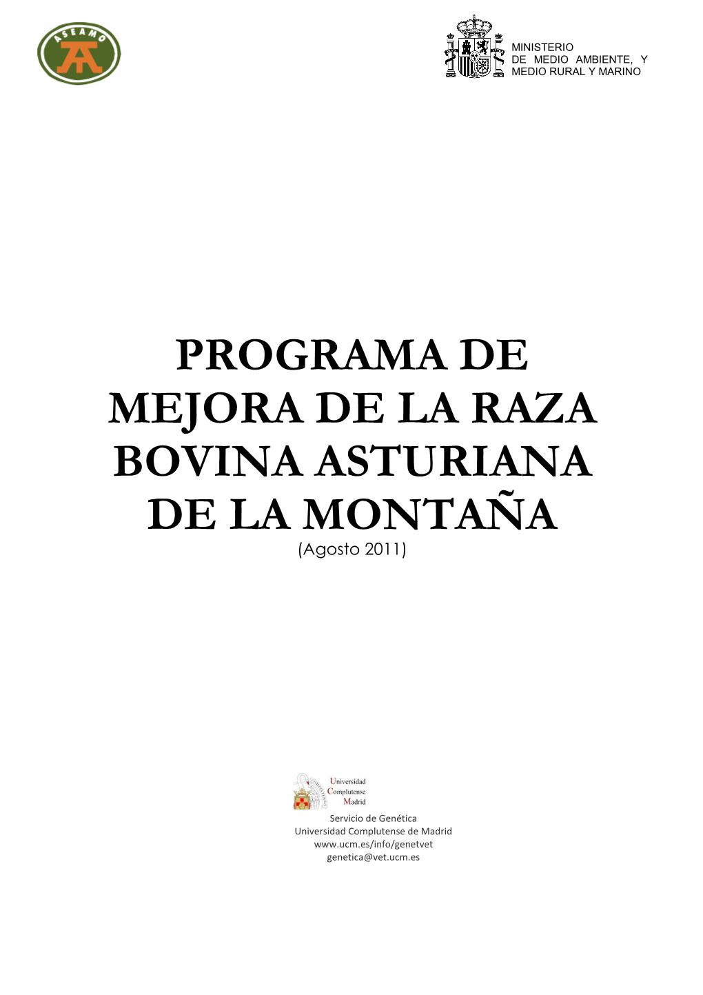 Programa De Mejora Raza Bovina Asturiana De La Montaña