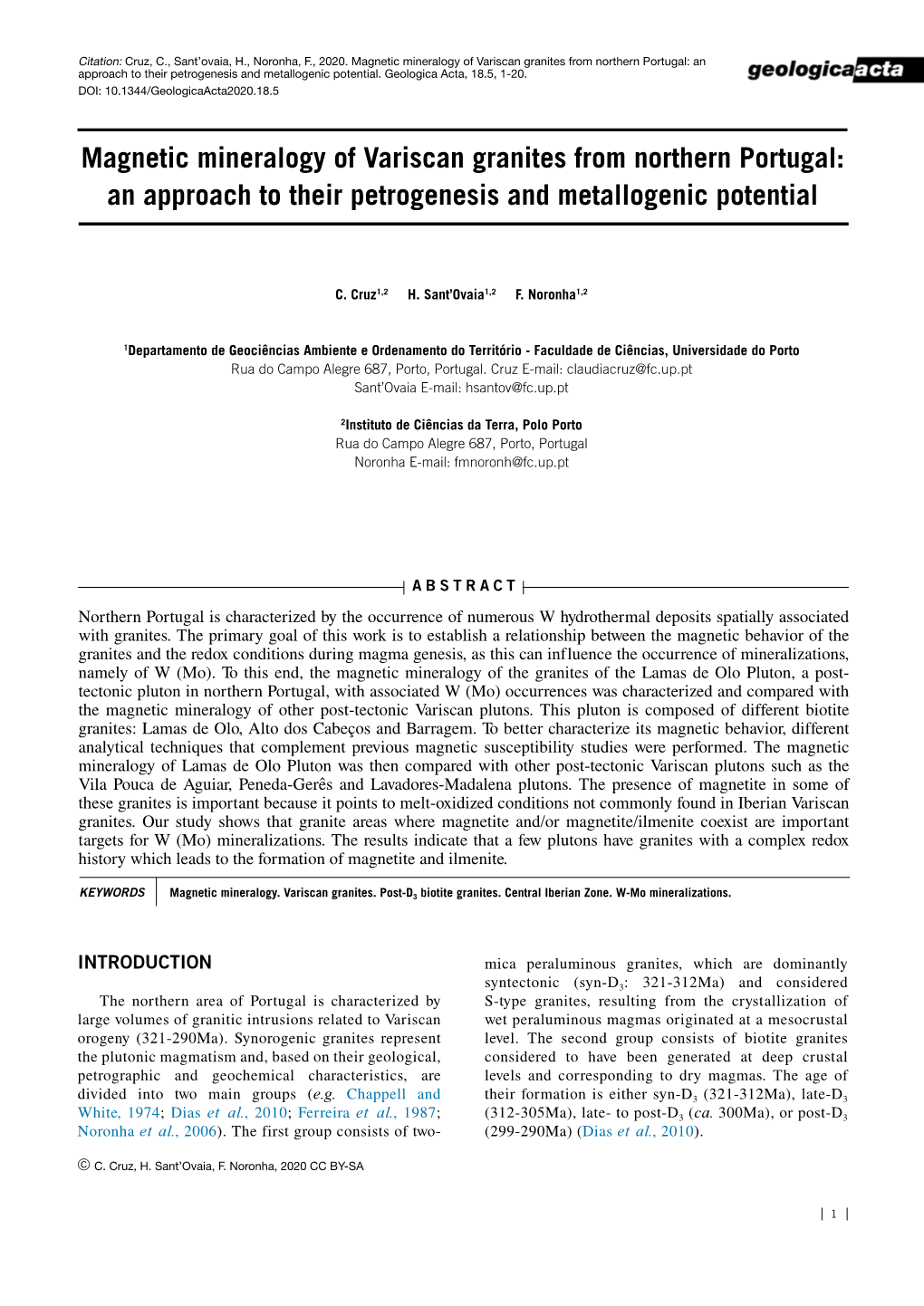 Magnetic Mineralogy of Variscan Granites from Northern Portugal: an Approach to Their Petrogenesis and Metallogenic Potential