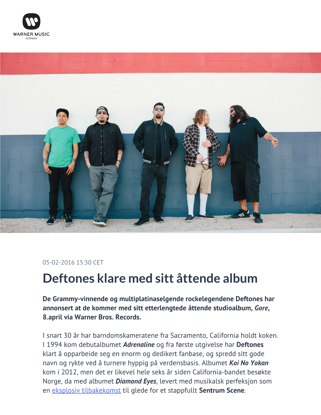Deftones Klare Med Sitt Åttende Album