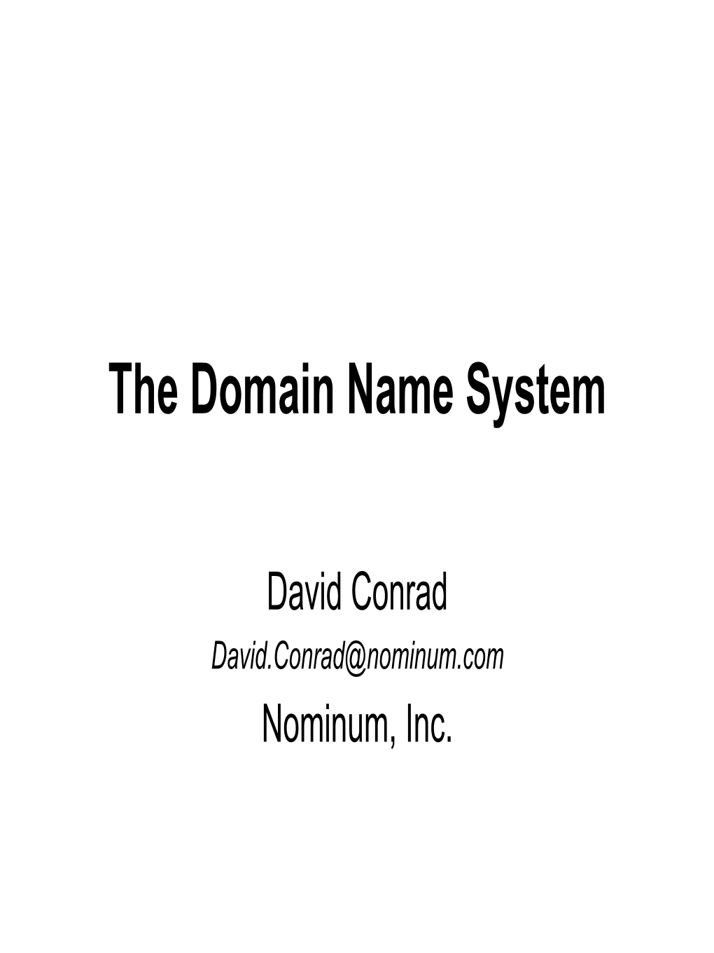 The Domain Name System