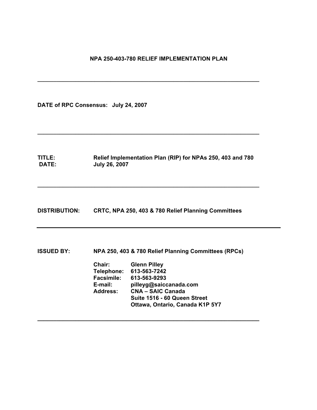 Joint NPA 250, 403 & 780