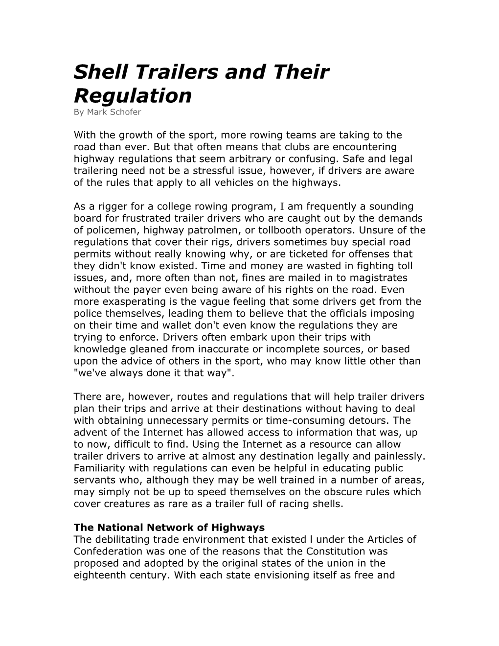 Shell Trailers and Their Regulation