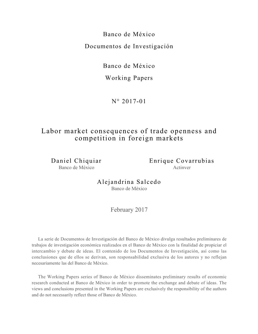 Labor Market Consequences of Trade Openness and Competition in Foreign Markets