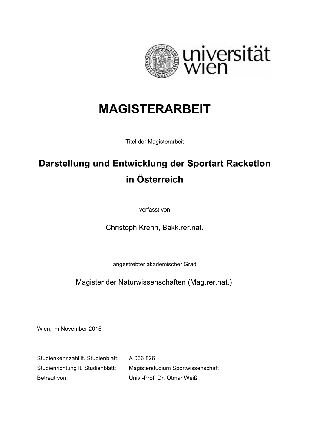 Magisterarbeit