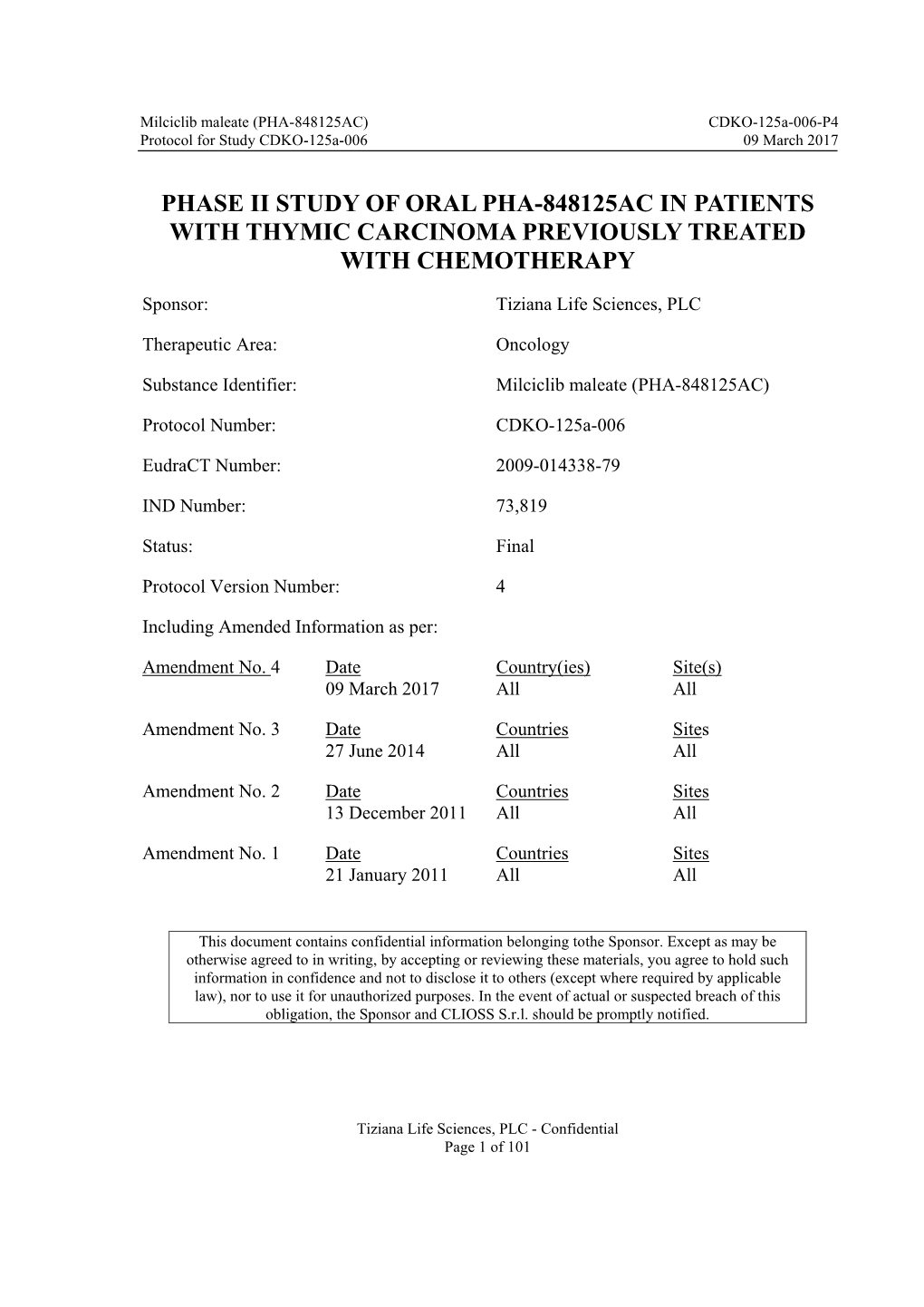 Phase Ii Study of Oral Pha-848125Ac in Patients with Thymic Carcinoma Previously Treated with Chemotherapy