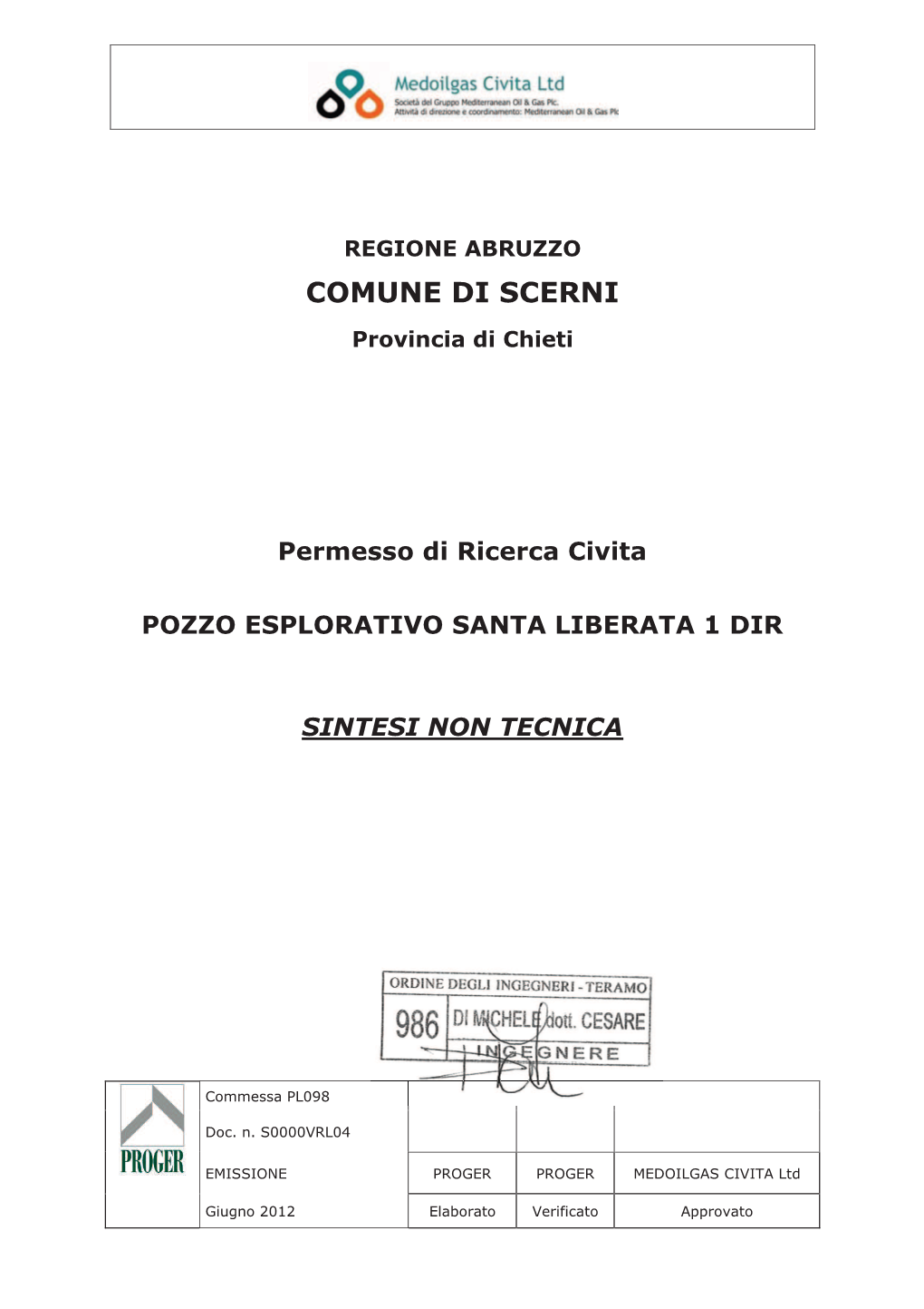 COMUNE DI SCERNI Provincia Di Chieti