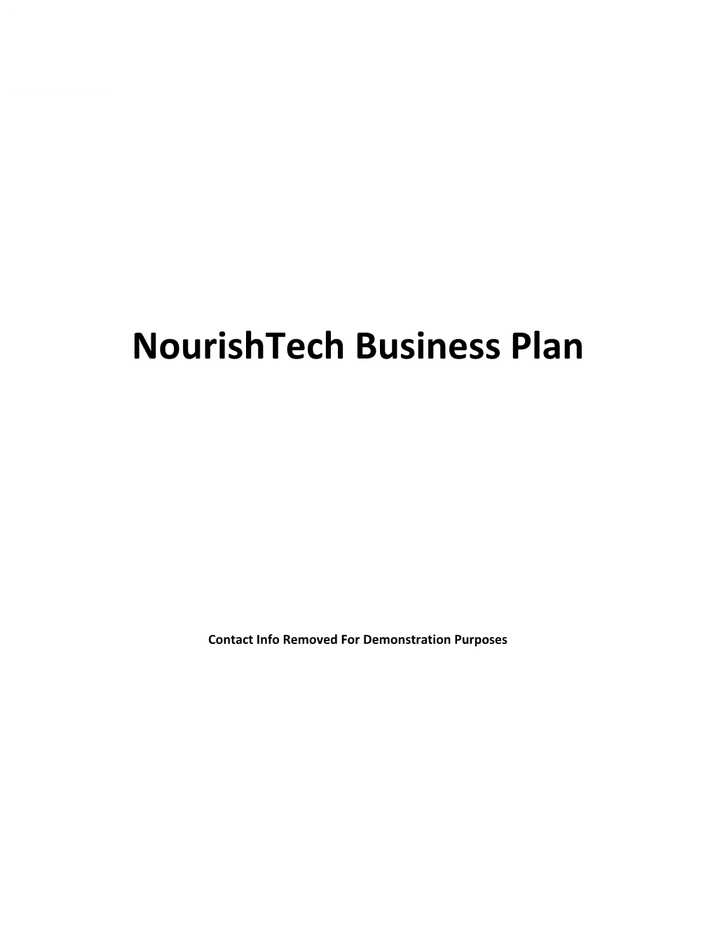 Nourishtech Business Plan