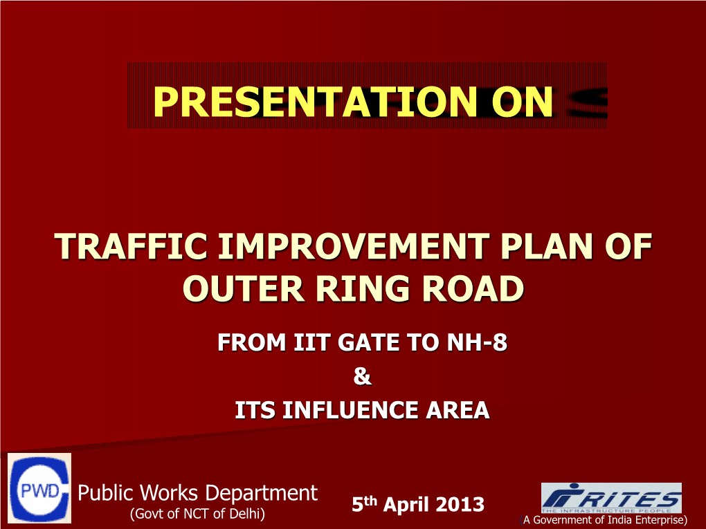 Consultancy Proposal for Traffic Improvement Plan