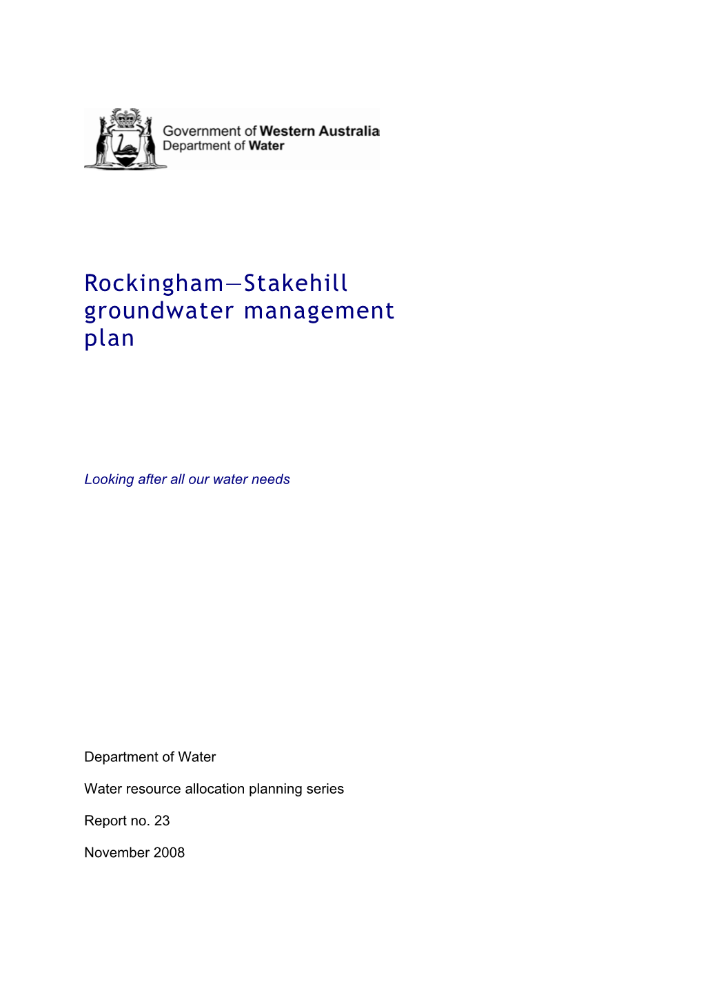 Rockingham-Stakehill Groundwater Allocation Plan